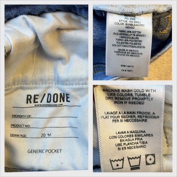 Re/Done Vintage Inspired High-Rise Button-Fly Light Wash Straight Jeans Size 24 - Picture 5 of 11